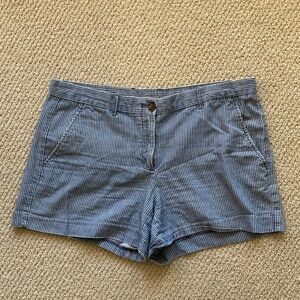 Gap Pinstriped Chino Shorts Women’s Size 8 Tall 100% Cotton EUC
